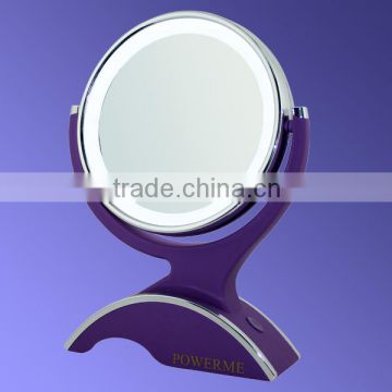 plastic desk mirror with lights