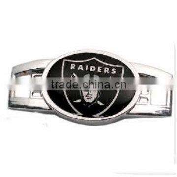 Sports Season Popular NFL Team Logo Shoelace Charms Oakland Raiders Football Charm