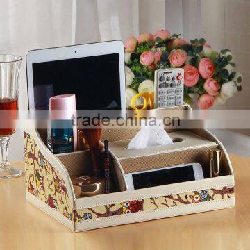 Creative multi functional leather smoking bo fashion personalized desktop multi use paper bo tissue bo