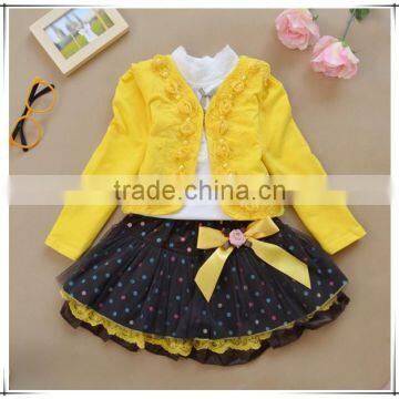 2015 Spring Autumn Fashion Children Clothing Girls Floral Dress Suit Kids Princess Lace Three-piece Sets children girl dress G10