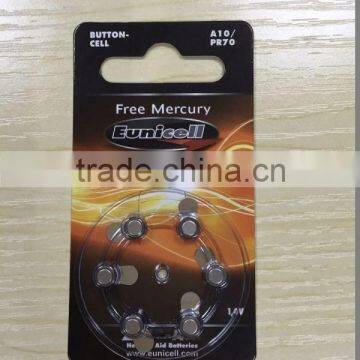 Mecury Free A13 A10 A312 A675 1.4v Zinc Air Battery Hearing Aid Battery PR70 1.4V photo-2