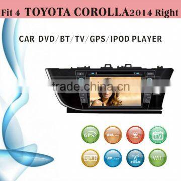 touch screen car dvd player fit for Toyota Corolla right hand drive 2014 with radio bluetooth gps tv