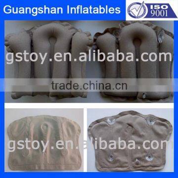 PVC terylene inflatable back bath pillow with suction cup for hotel