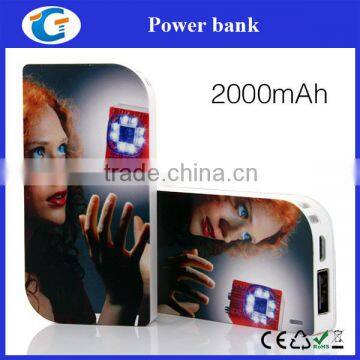 full color printing 2000 mah portable power bank