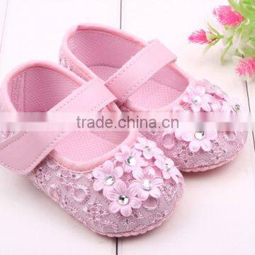 2016 Pink Toddler Shoes With Adorable Flower Decorate Baby Rubber Shoes Quality Choice photo-3