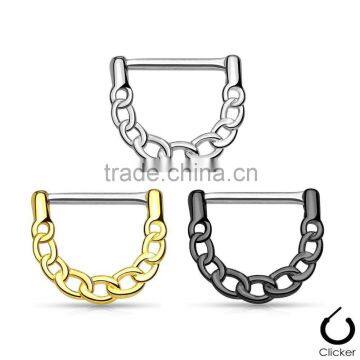 Nipple ring Linked Chain Design Clicker Ring