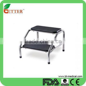 2 layers stainless steel step stool for patients