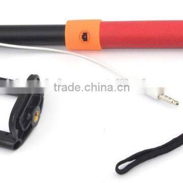 Cable Take Pole Expandable handheld selfie stick monopod + Phone Holder for IOS Android phones or camera selfie