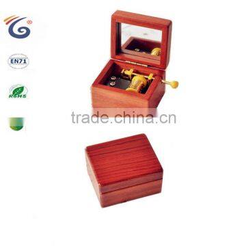 Square wind up custom made tune hand wooden craft music boxes