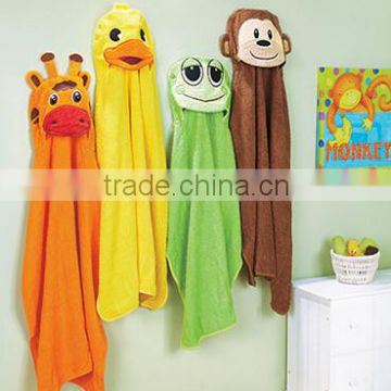 Animal Face Hooded Woven Terry Baby Towel, bath towel, baby robe