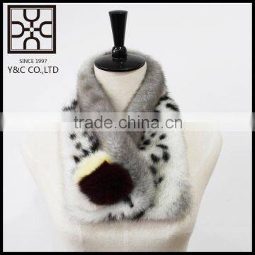 2015 New Design Leopard Print Fake Fur Scarf