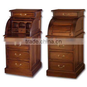 Mahogany Desk Roll Top Mini Indoor Furniture.