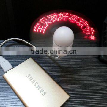 several models wholesale Customized Logo program Flashing Mini Led Message Fan