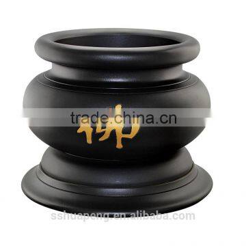 Treasure furnace rounded edges incense burner(Grilled ancient black )(Buddha word )