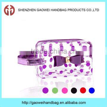 Hot sale cute beautiful transparent pvc cosmetic bags with zipper