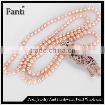 Pearl necklace designs 5-6mm AA+ off round real pearl necklace jewelry