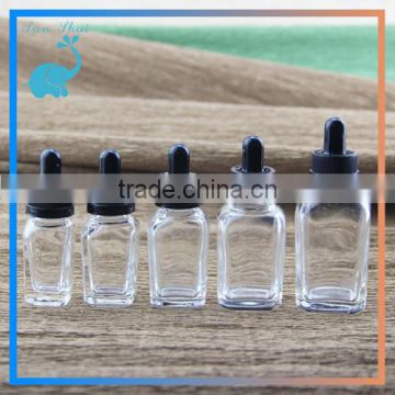 clear square glass dropper bottles with childproof tamper evident dropper caps black childproof dropper caps