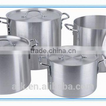 Aluminum Straight Shape Satin Soup Pot Set with Cutting Rim