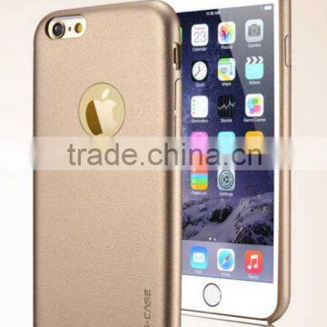 G case Brand 2 in 1 soft tpu+leather back case with logo hole for iphone 6s plus