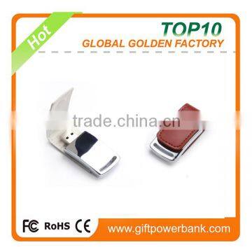 China usb manufacture metal leather usb flash drive