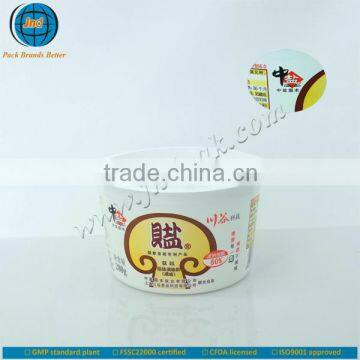 Offset printing plastic yogurt cup with FSSC 22000 certified by GMP standard plant