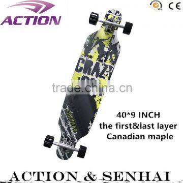 40*9 Cool 9 ply the first&last layer canadian maple wood longboard skateboards for sale