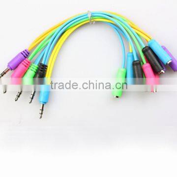 2015 Hot sell audio cable adaptor 3.5mm Stereo male to male metal plugs Gold plated for Iphone, Ipad