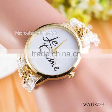 New Classic Geneva Ethnic Braided Analog Quartz Chain Jetaime Stainless Steel Watch photo-3