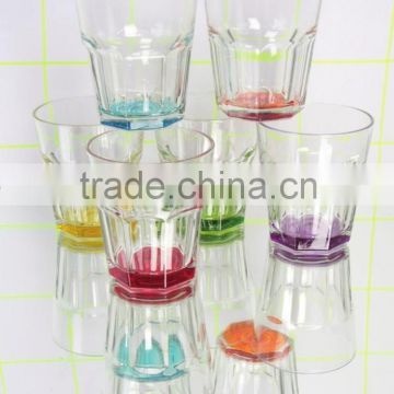 High quality glass drinking cup with color