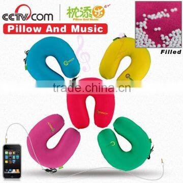 microbead MP3 travel pillow with double speakers