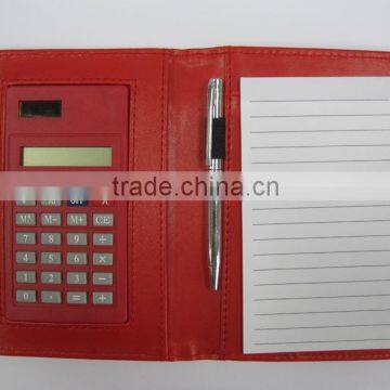 pu pocket notepad calculator with pen