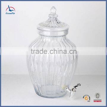 High Quality 10L Honey Glass Beverage Dispenser Jar Decorative Glass Water Dispenser With Tap