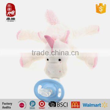 Enviromental material plush toys animal baby supplies pacifier clip