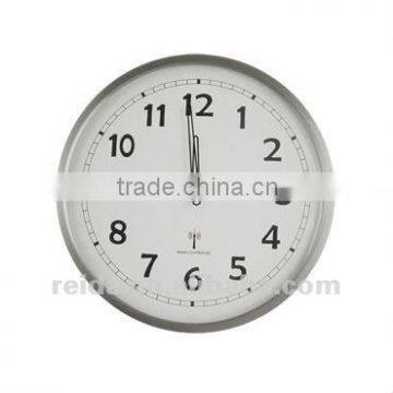 Radio controlled metal wall clock