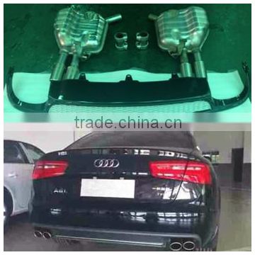 carbon fiber AD A6 rear diffuser and exhaust fit for Audi A6 style