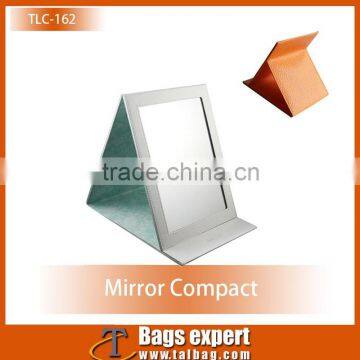 Beautiful napa pu leather mirror compact with flap