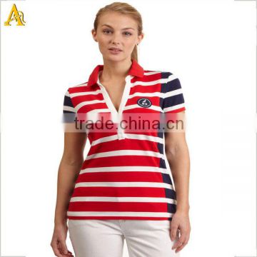 Womens striped polo shirt fitted