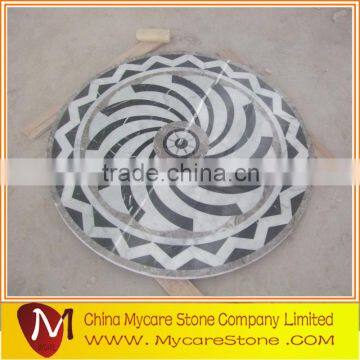 Well polished waterjet medallion marble design for floor