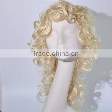 Long Kinky Curls Wig Synthetic Blond Costume Wig N261