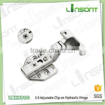 2016 hot sale 3-D adjustable hydraulic clip on hidden door hinge furniture hardware concealed hinge