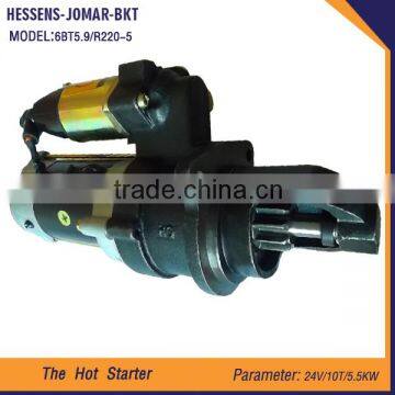 Wholesale forklift spare part electric starter 6BT R220-5 24V/10T/5.5KW