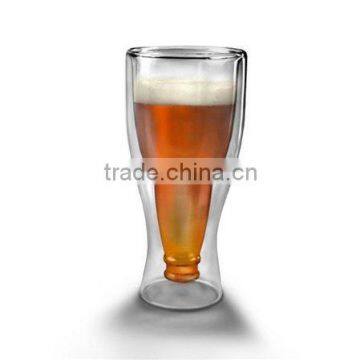 Upside Down Beer Glass , Double Wall Beer Glass