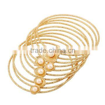 MultiLayer Iron Wire Women Cuff Bangle Fashion Wide Bangles & Bracelets With Pearl Jewelry Accessories photo-2