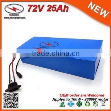 High Quality Custom 3000W Lipo Battery Packs 72V 72Volt Ebike Battery 25Ah Rechargeable Lithium Ion Battery used in 3.7V 5000mAh