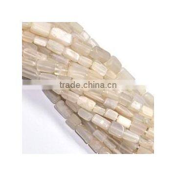 Gray Moonstone Tube Beads