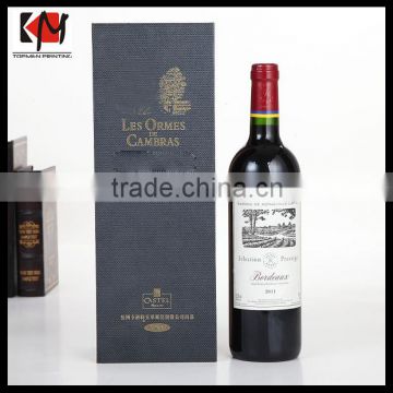 Recyclable Wine Bottle Gift Box Customized Wine Cardboard Box