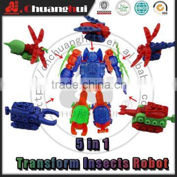 5 In 1 Building Blocks Transform Insects Robot Small Toy (Can add Candy)