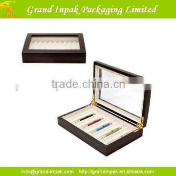 Wooden Pen Display Gift Storage Packaging Box with Clear PVC Window