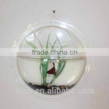 transparent acrylic round shape wall hanging fish tank factory price