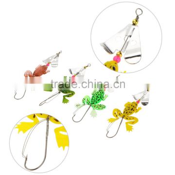 4Pcs 6.5g 11.5cm Frog Shape Soft Fishing Lures Single Fishhook Sequin Baits